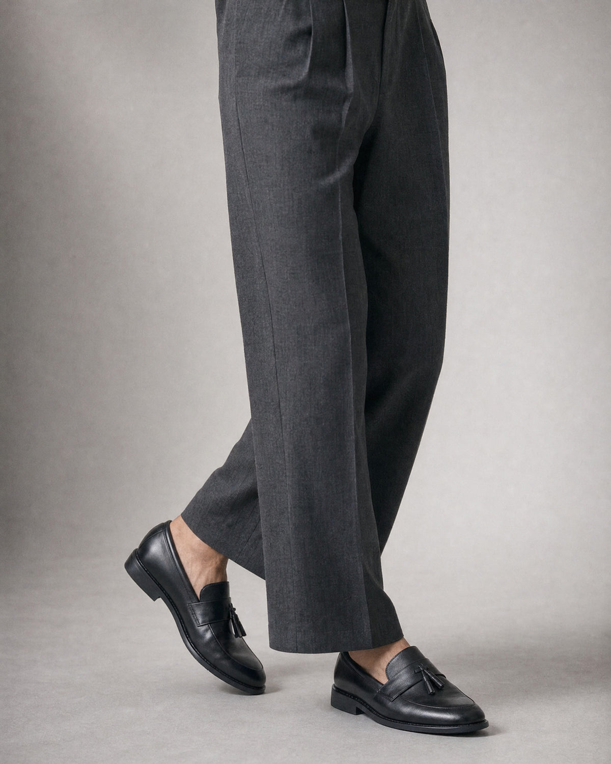Men's Tassel Loafers worn, three-quarter view | Belmorne