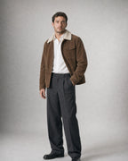 Men's Cotton Corduroy Jacket worn, three-quarter view | Belmorne