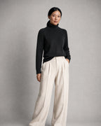 Women's Turtleneck Sweater worn, three-quarter view | Belmorne