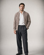 Men's Suede-Look Zip Jacket worn, three-quarter view | Belmorne