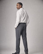Men's Drawstring Straight Trousers worn, back | Belmorne