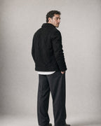 Men's Fleece-Lined Lapel Coat worn, back | Belmorne