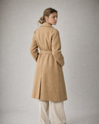Women's Belted Trench Coat worn, back | Belmorne
