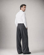 Men's Pleated Tailored Trousers worn, back | Belmorne
