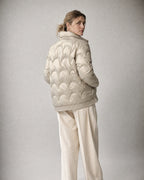 Women's Quilted Jacket worn, back | Belmorne