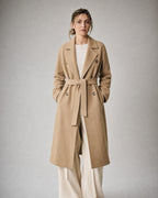 Women's Belted Trench Coat worn, front | Belmorne