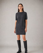 Women's Faux-Leather Riding Boots worn, front | Belmorne