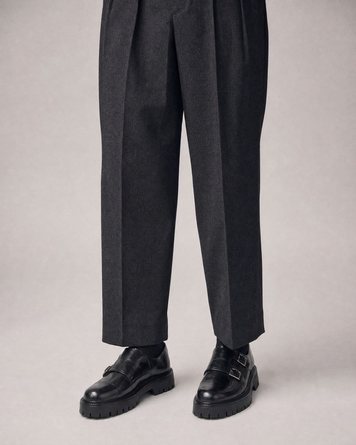 Men's Double Monk Strap Shoes worn, front | Belmorne