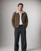 Men's Cotton Corduroy Jacket worn, front | Belmorne