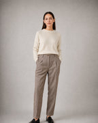 Women's Herringbone Trousers worn, front | Belmorne