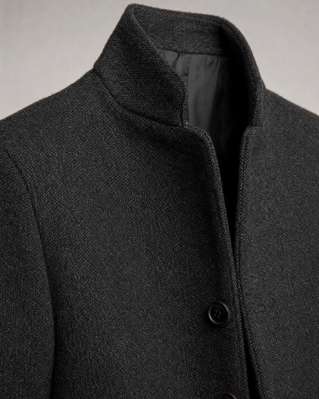 Men's Wool Stand-Collar Coat detail | Belmorne