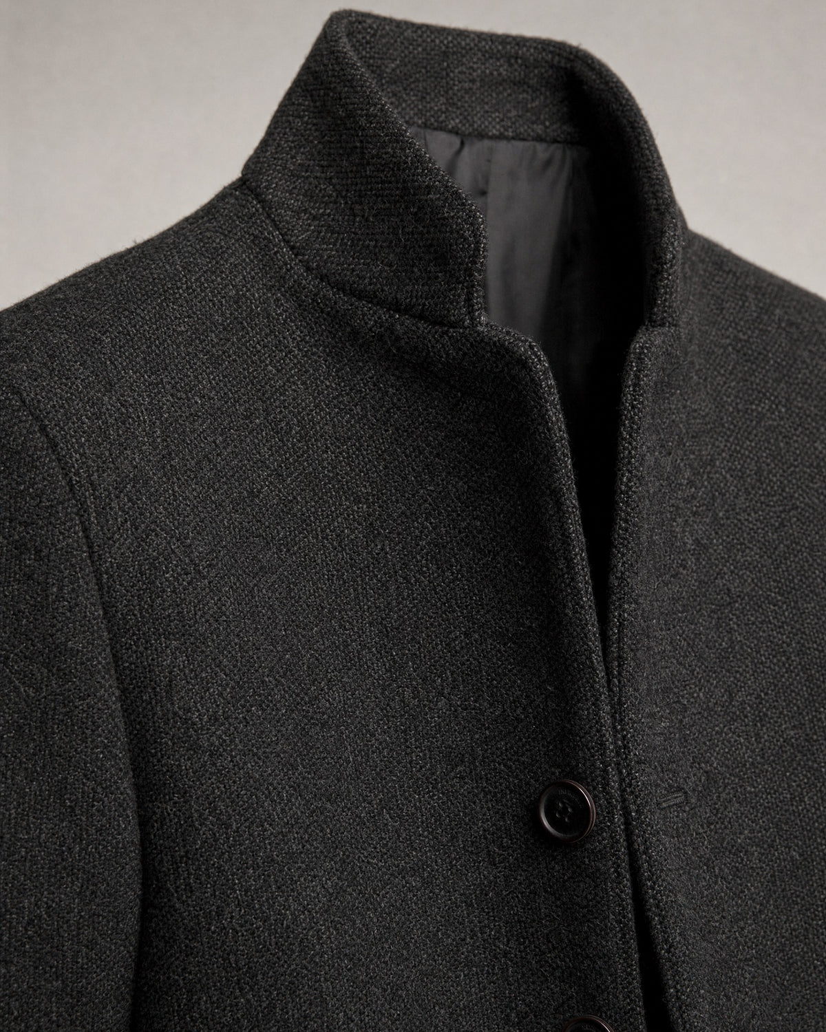 Men's Wool Stand-Collar Coat detail | Belmorne