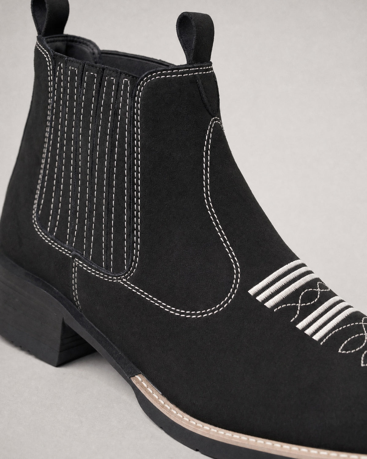 Men's Square-Toe Western Chelsea Boots detail | Belmorne