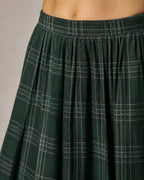 Women's Plaid Pleated Maxi Skirt detail | Belmorne