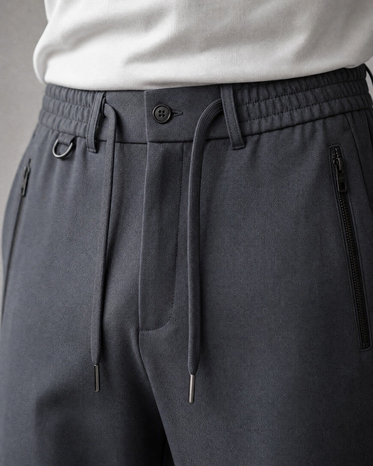Men's Drawstring Straight Trousers detail | Belmorne