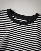 Women's Striped Waffle-Knit Pullover detail | Belmorne