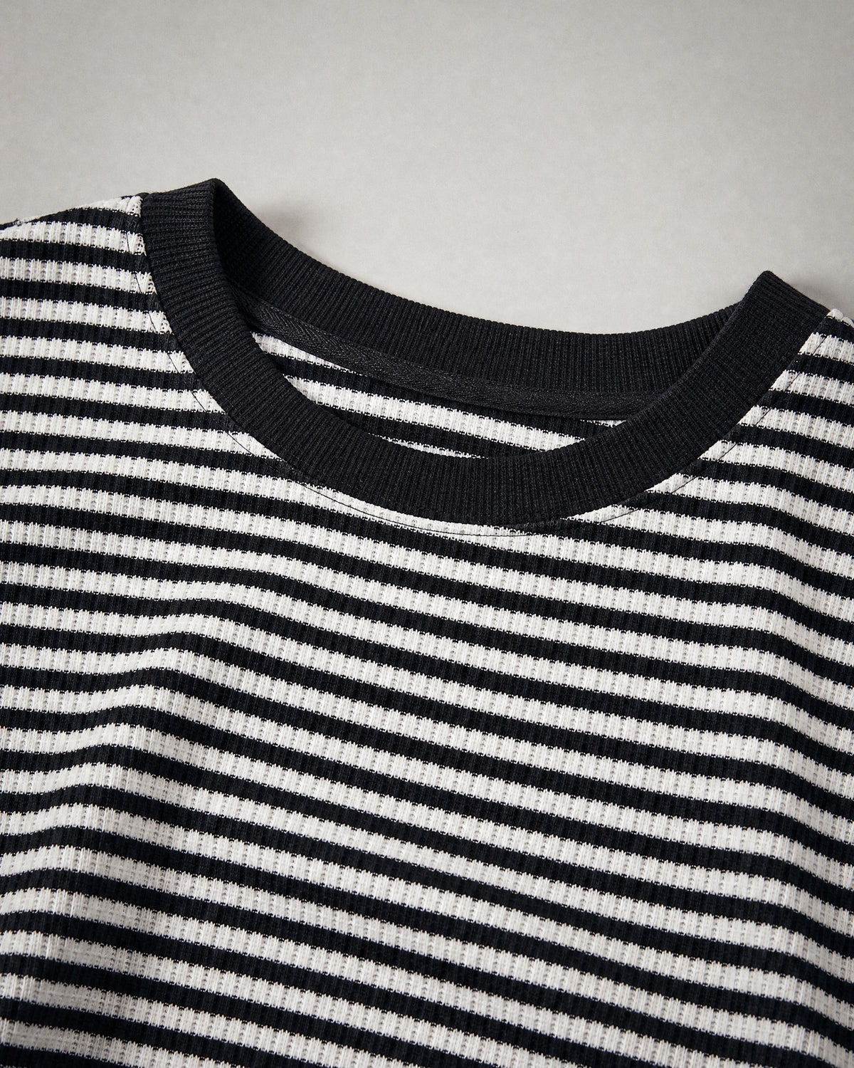 Women's Striped Waffle-Knit Pullover detail | Belmorne