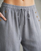 Women's Cotton-Linen Wide-Leg Trousers detail | Belmorne