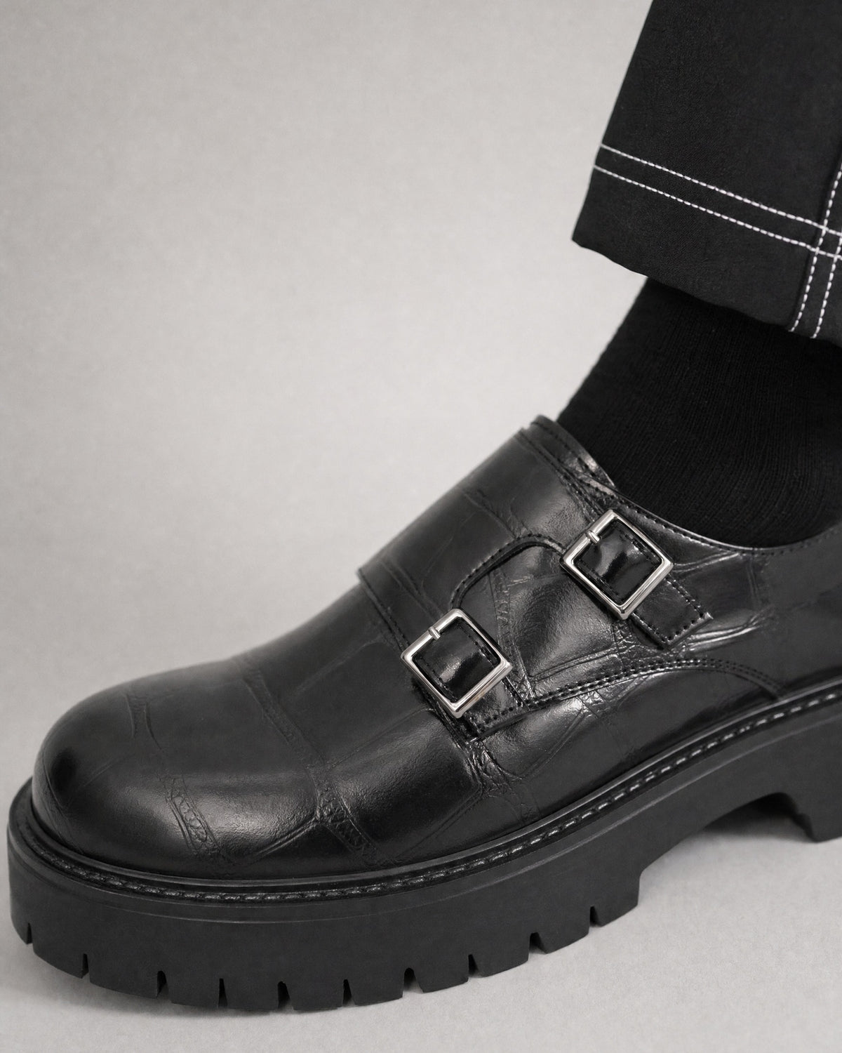 Men's Double Monk Strap Shoes detail | Belmorne