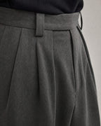 Men's Herringbone Pleated Trousers detail | Belmorne
