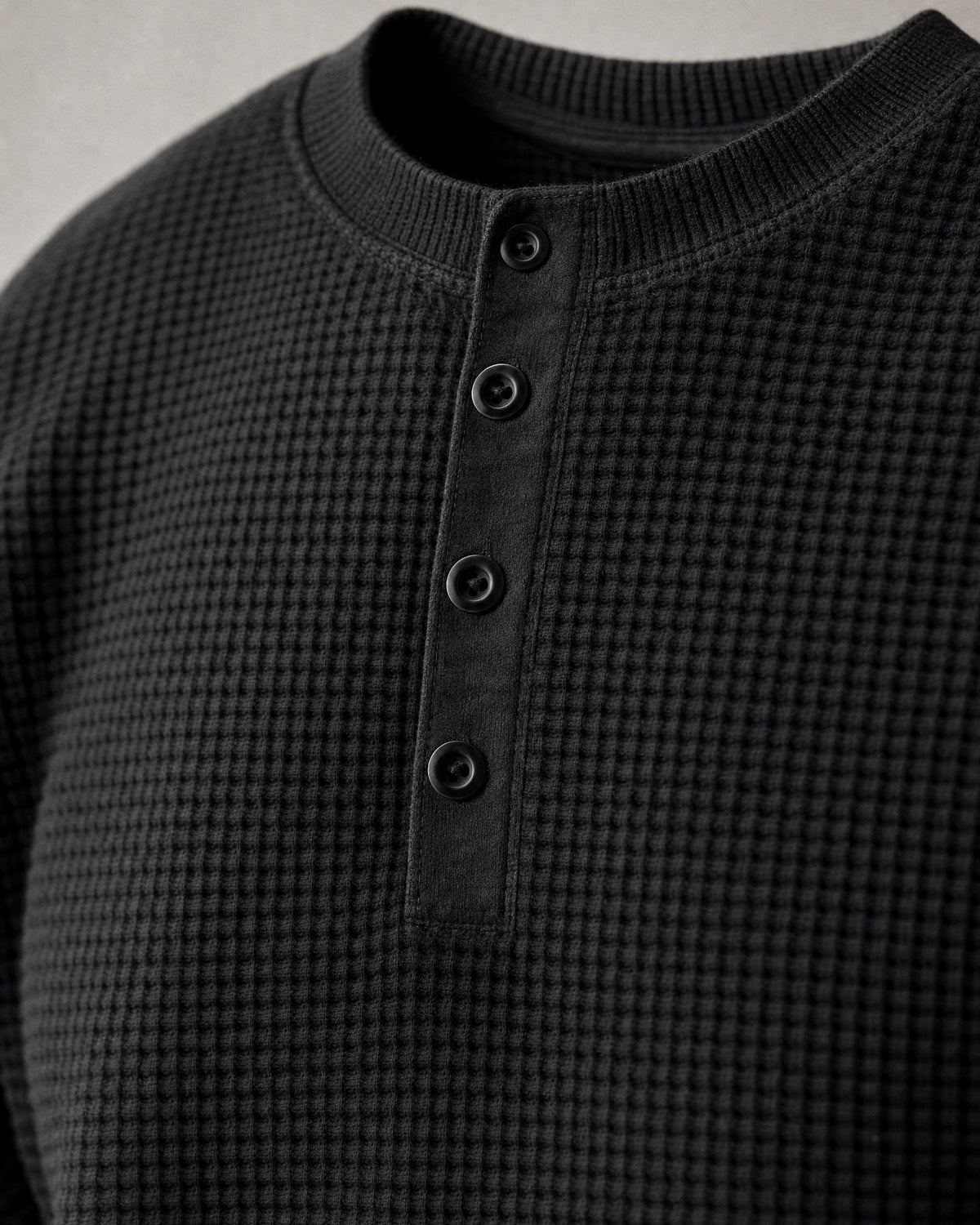 Men's Waffle-Knit Henley detail | Belmorne