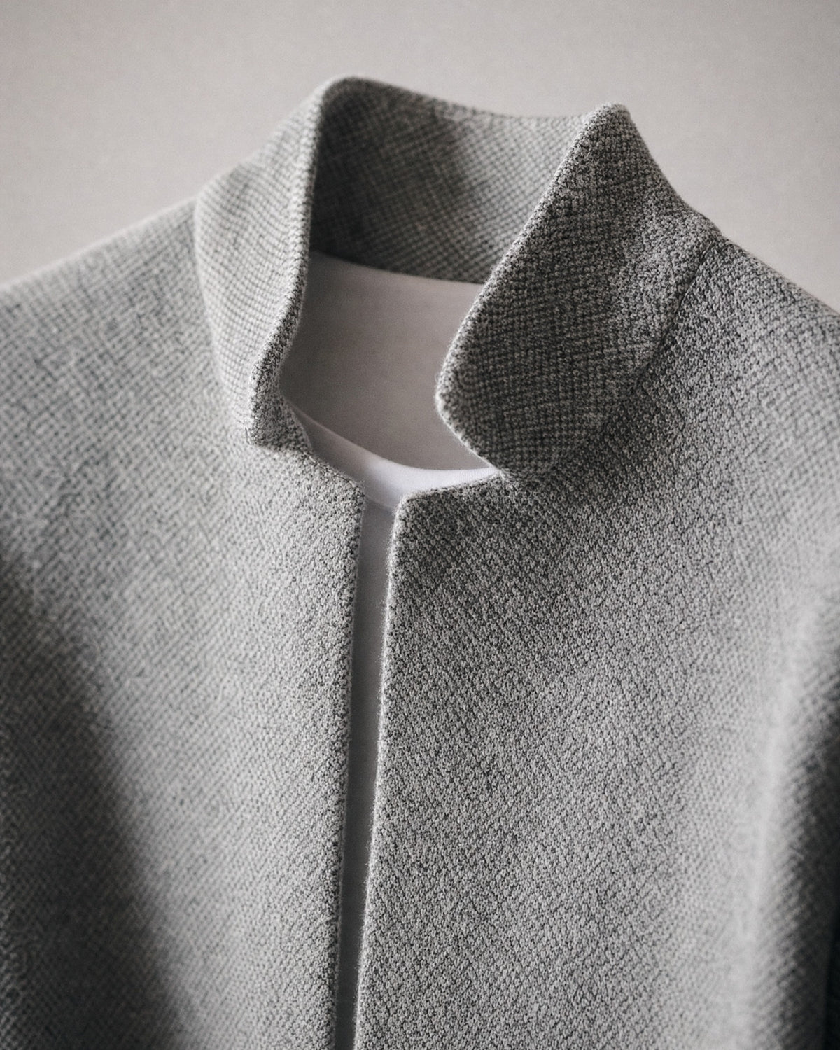 Men's Stand-Collar Knit Cardigan detail | Belmorne