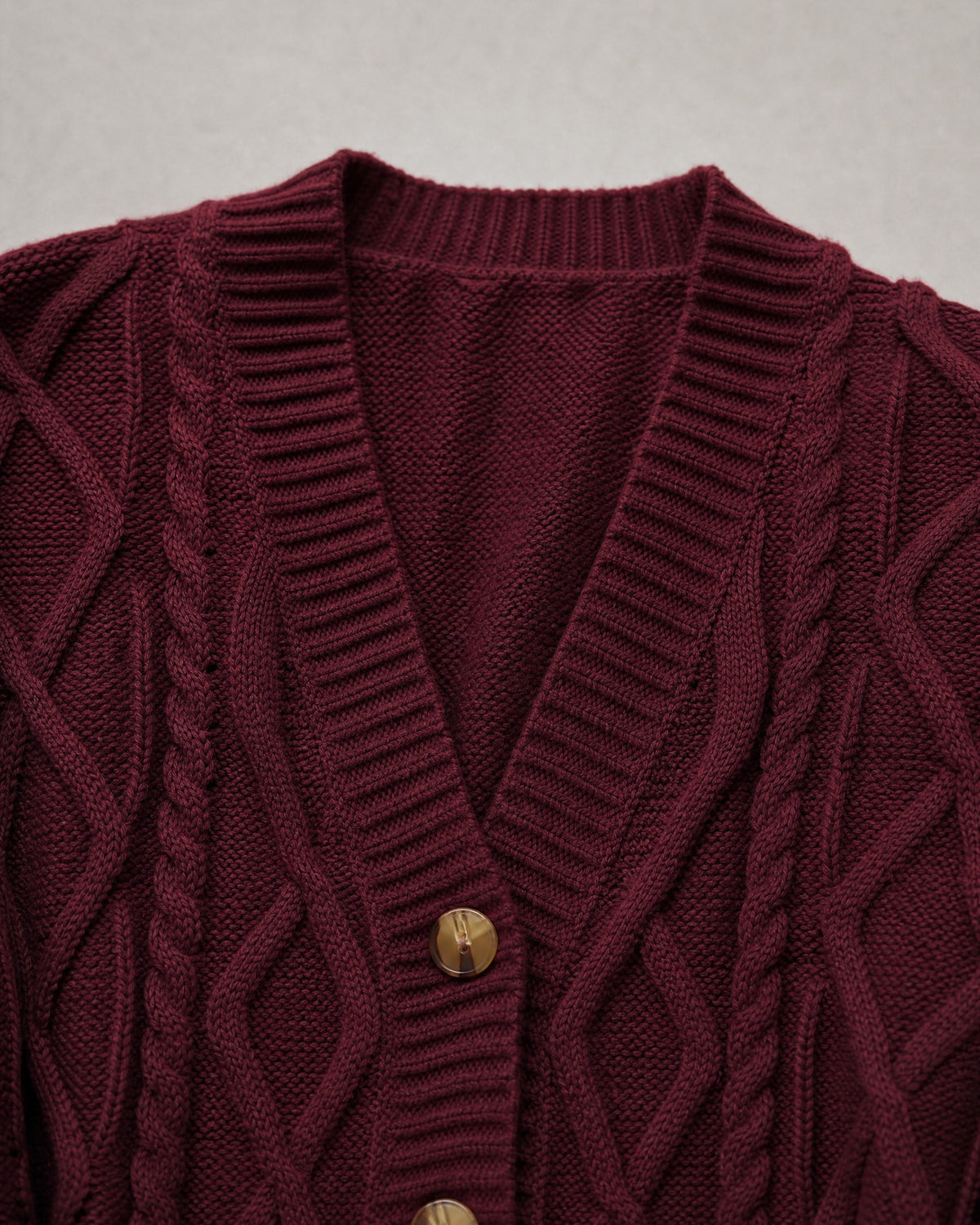 Women's Cable-Knit Cardigan detail | Belmorne