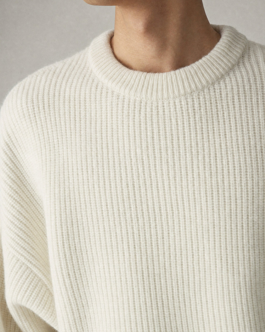 Men's Chunky Knit Crew-Neck Sweater detail | Belmorne