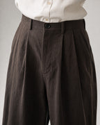 Men's Double-Pleat Wide-Leg Trousers detail | Belmorne