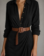Women's Belted Shirt Dress detail | Belmorne
