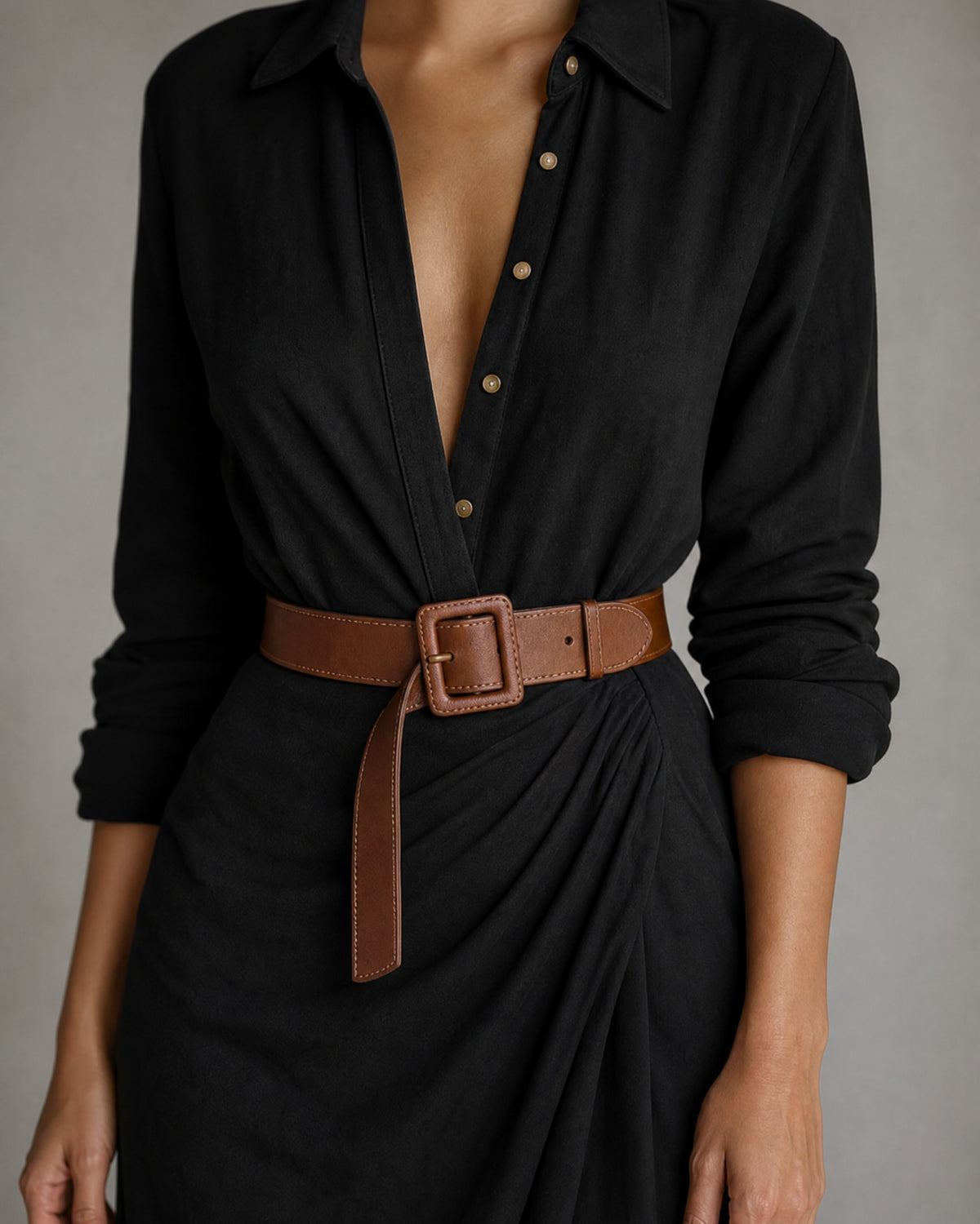 Women's Belted Shirt Dress detail | Belmorne