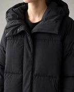 Women's Long Puffer Coat detail | Belmorne