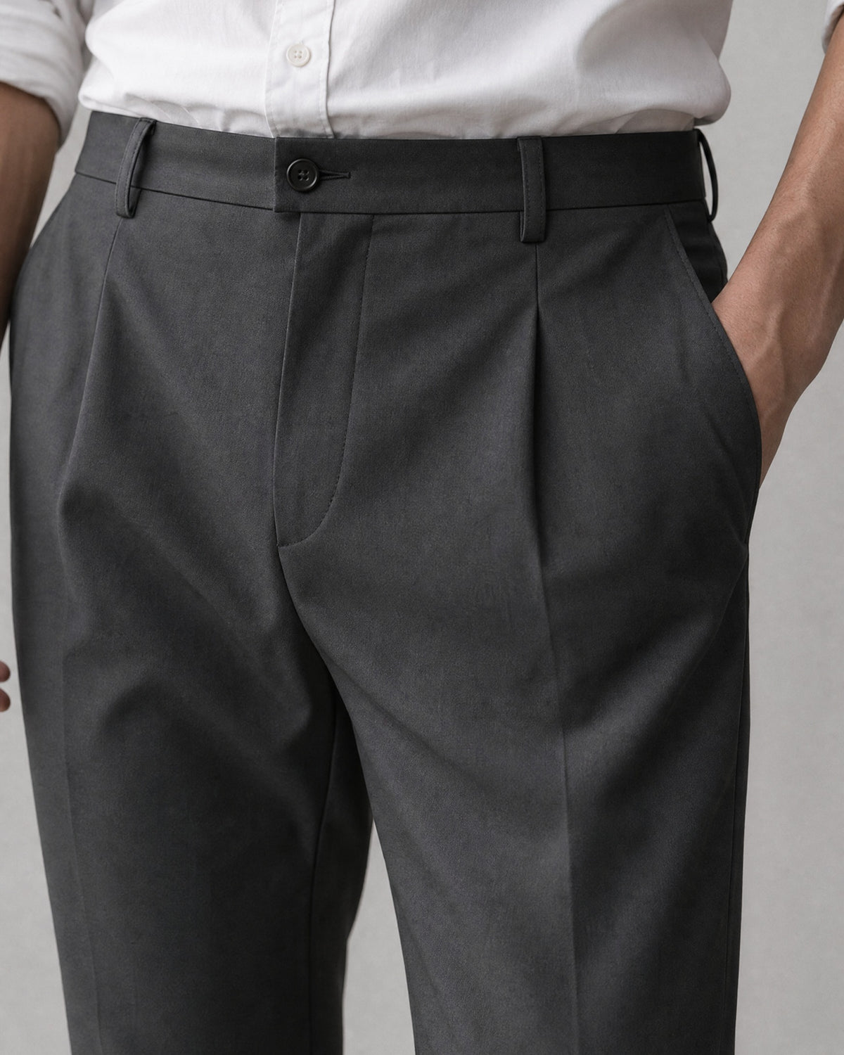Men's Tailored Straight Trousers detail | Belmorne