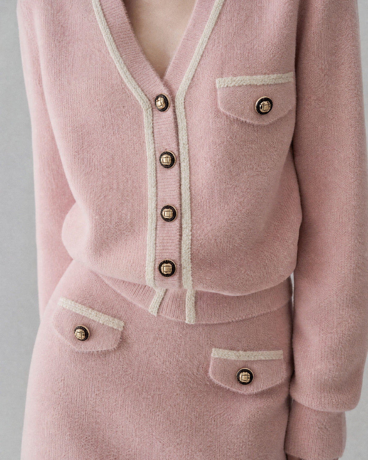 Women's Viscose Knit Cardigan and Skirt Set detail | Belmorne