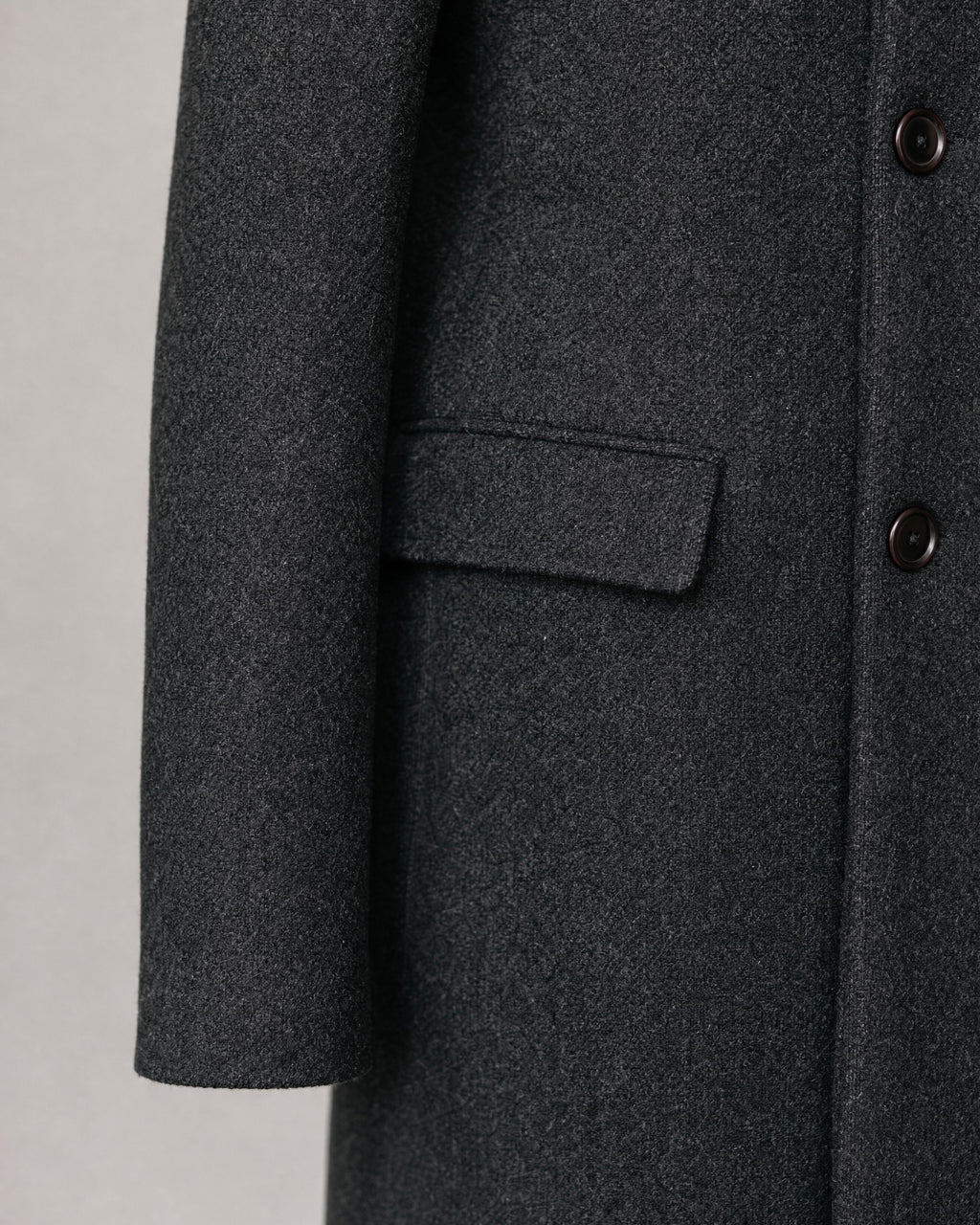 Men's Wool Stand-Collar Coat detail | Belmorne