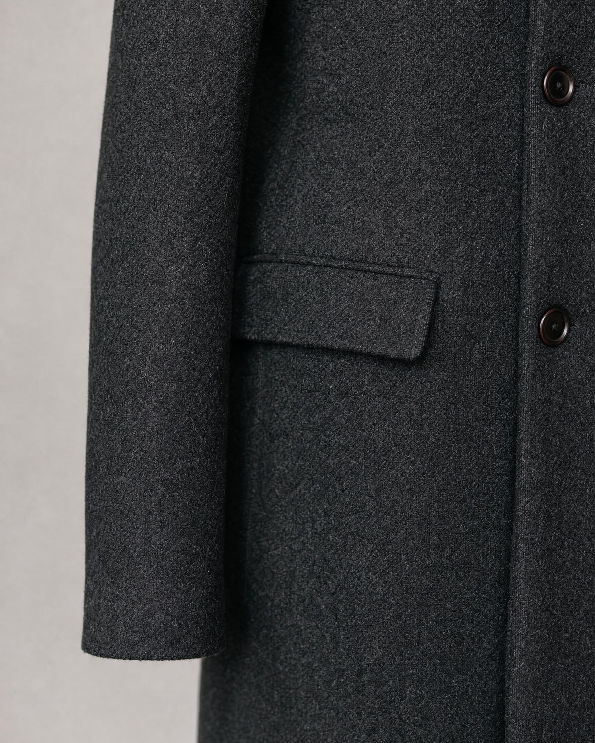 Men's Wool Stand-Collar Coat detail | Belmorne
