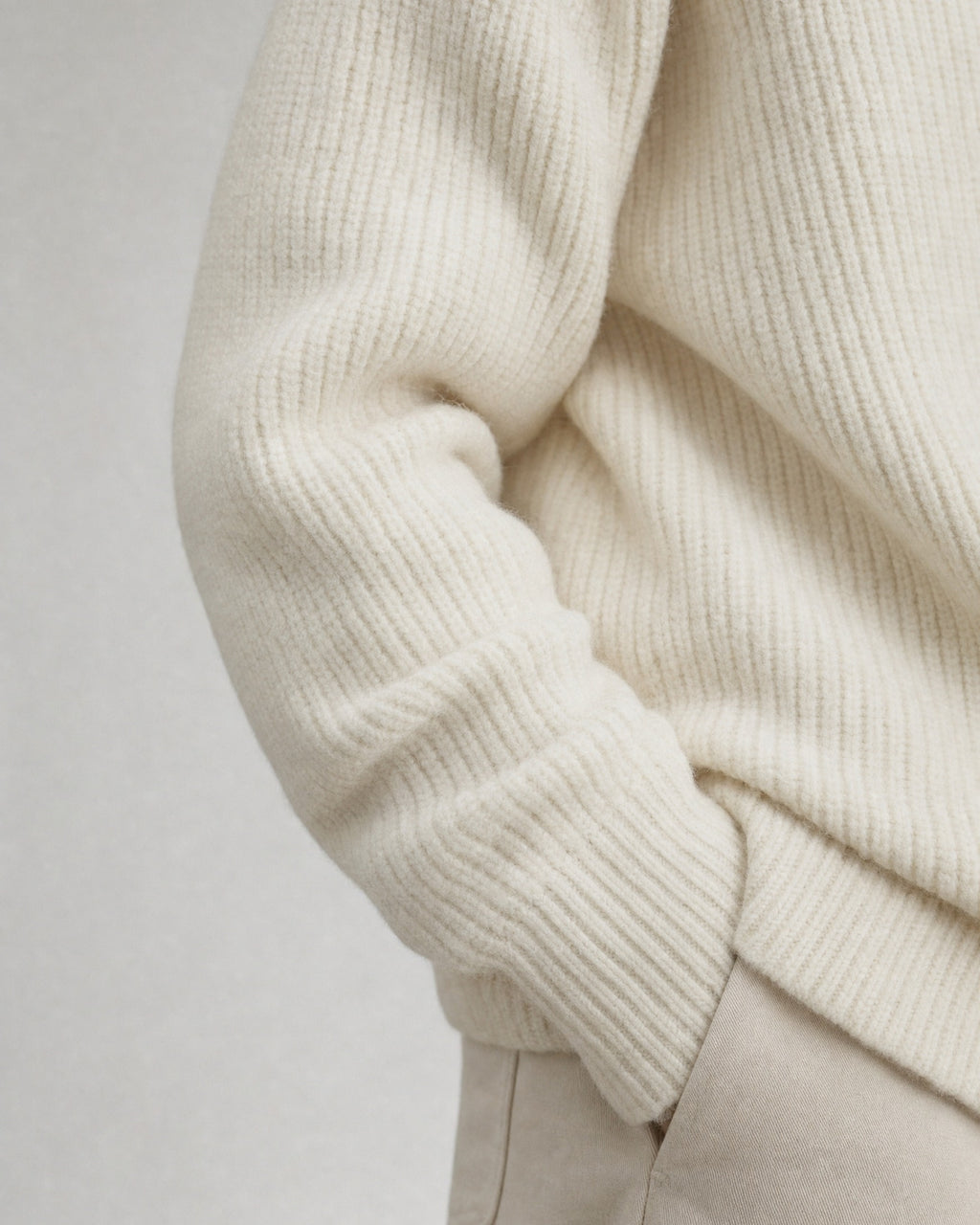 Men's Chunky Knit Crew-Neck Sweater detail | Belmorne