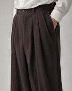 Men's Double-Pleat Wide-Leg Trousers detail | Belmorne