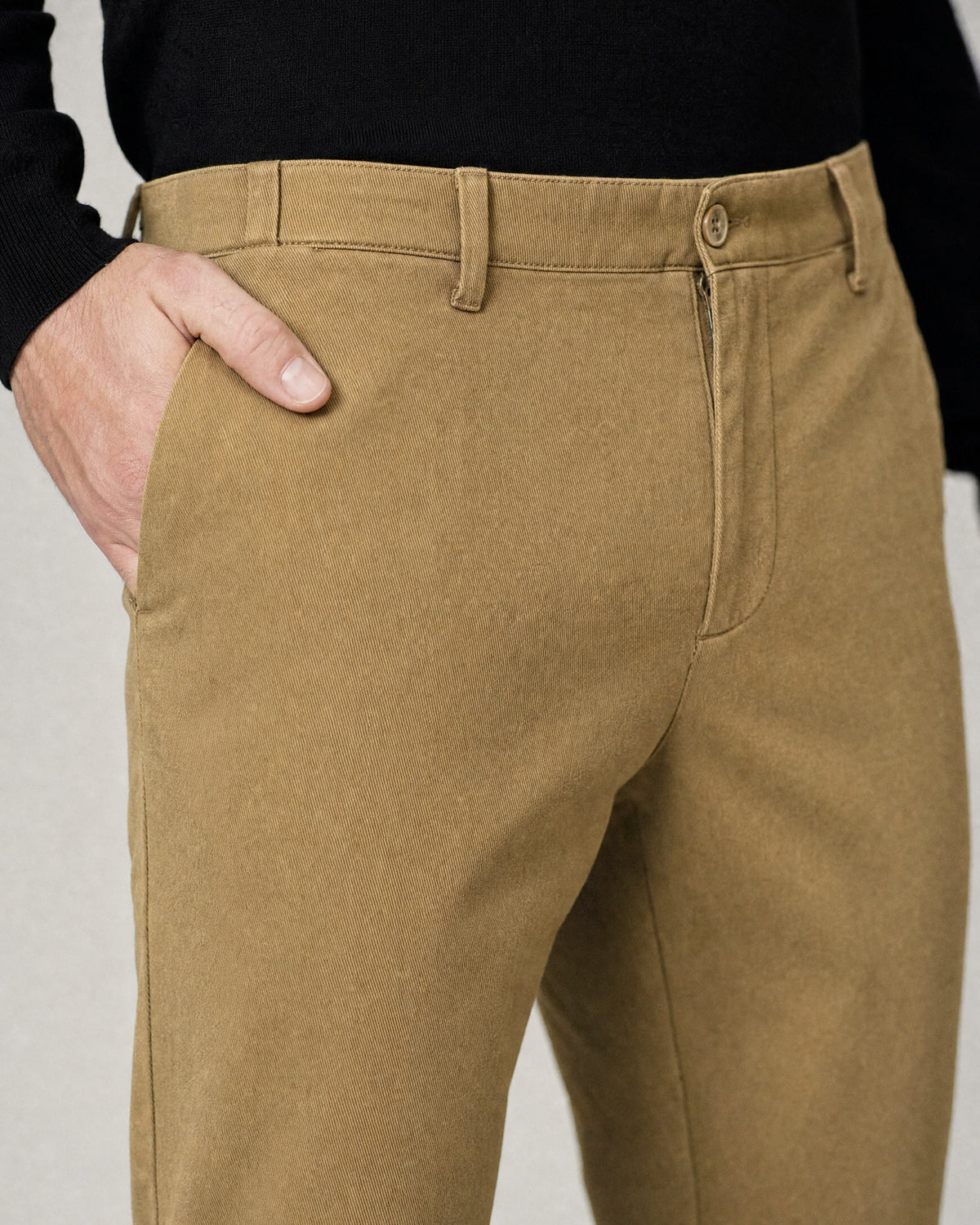 Men's Slim Stretch Chinos detail | Belmorne