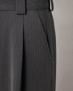 Men's Herringbone Pleated Trousers detail | Belmorne