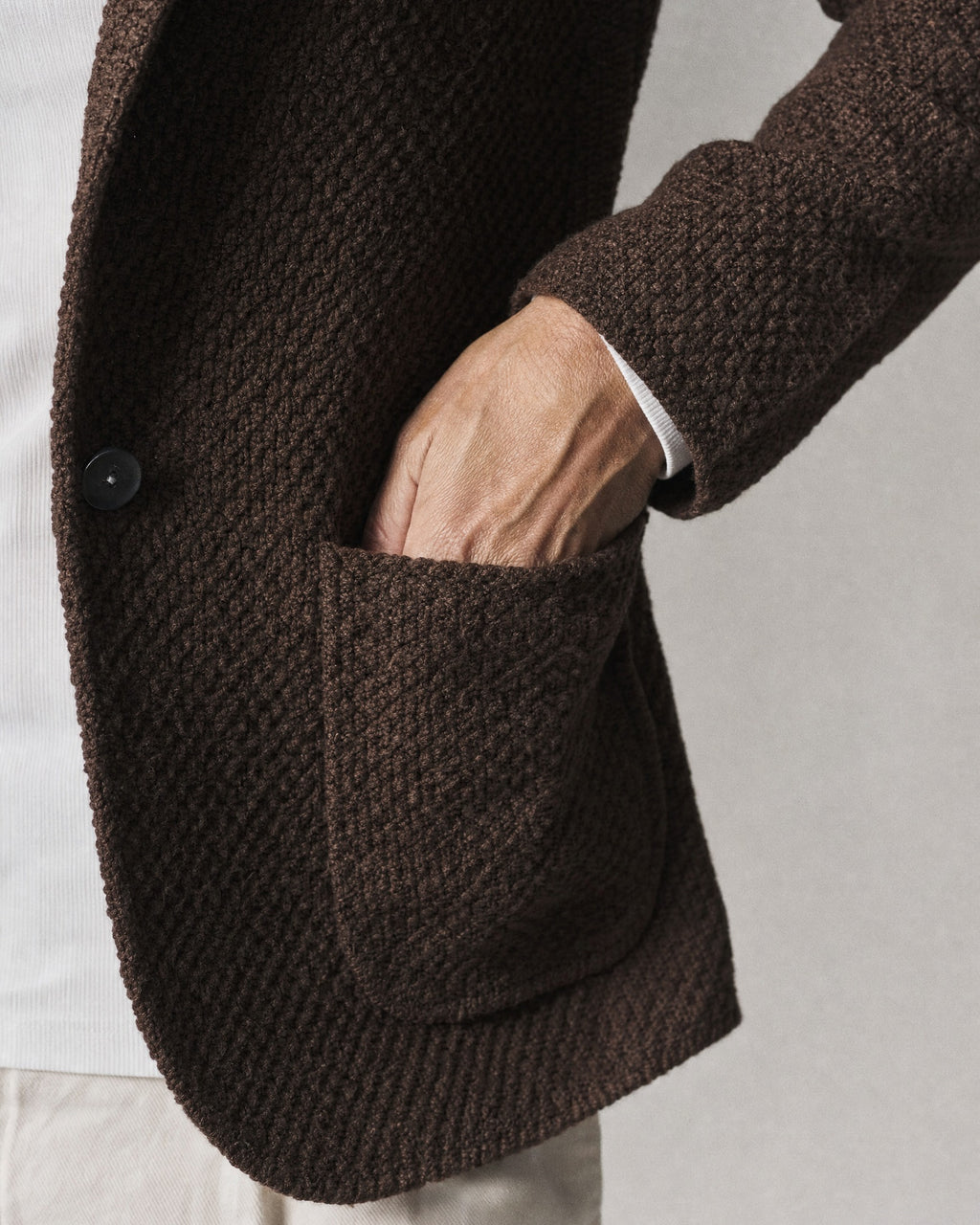 Men's Knit Blazer detail | Belmorne