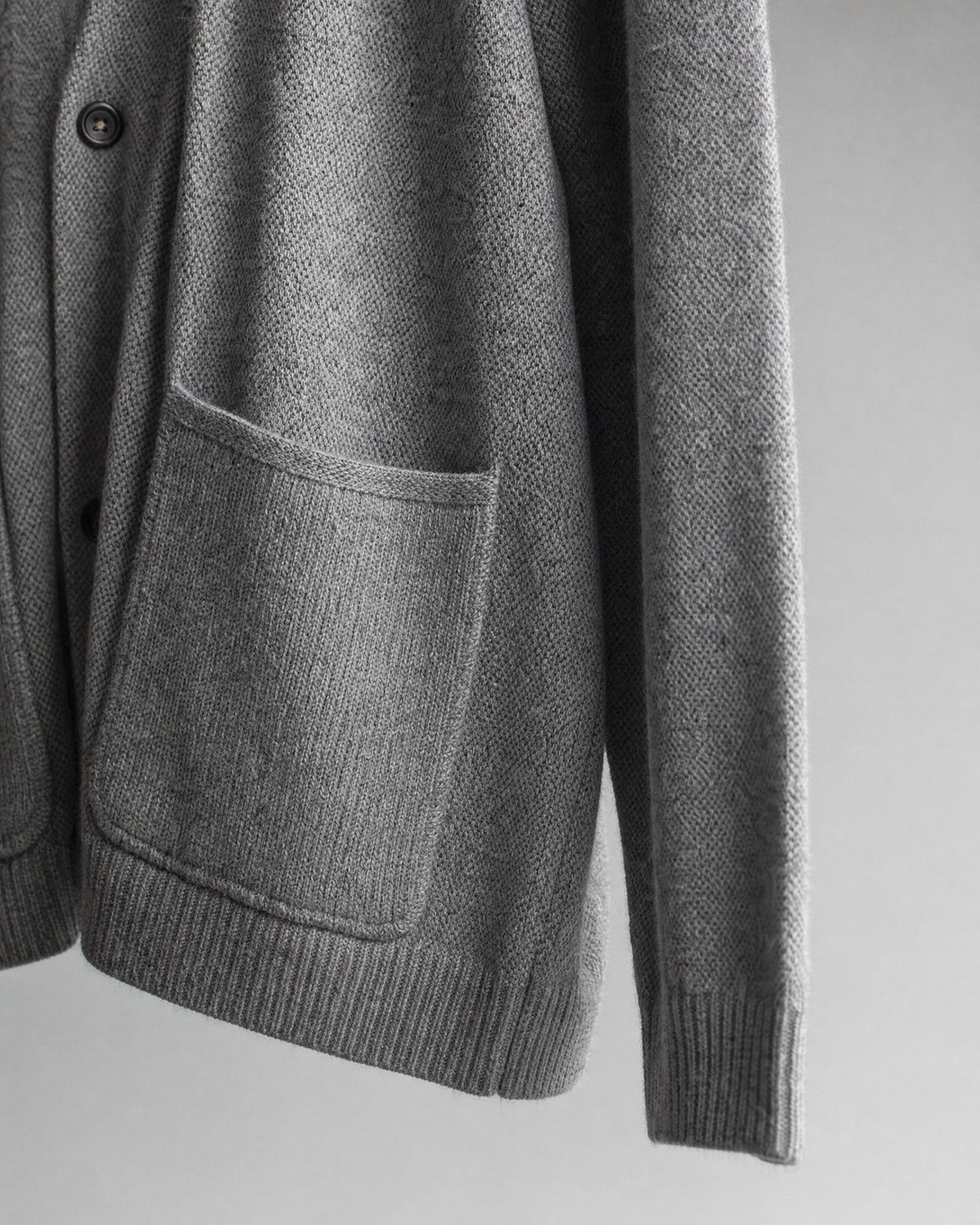 Men's Stand-Collar Knit Cardigan detail | Belmorne