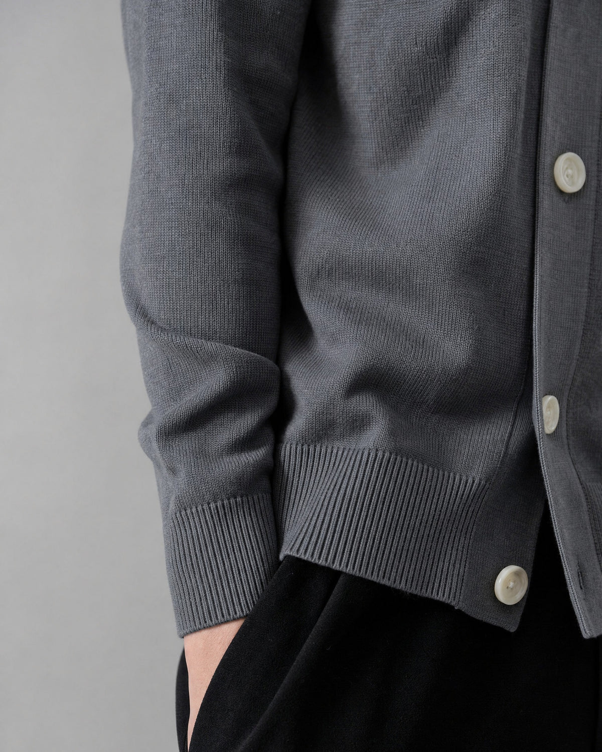 Men's Collared Knit Cardigan detail | Belmorne
