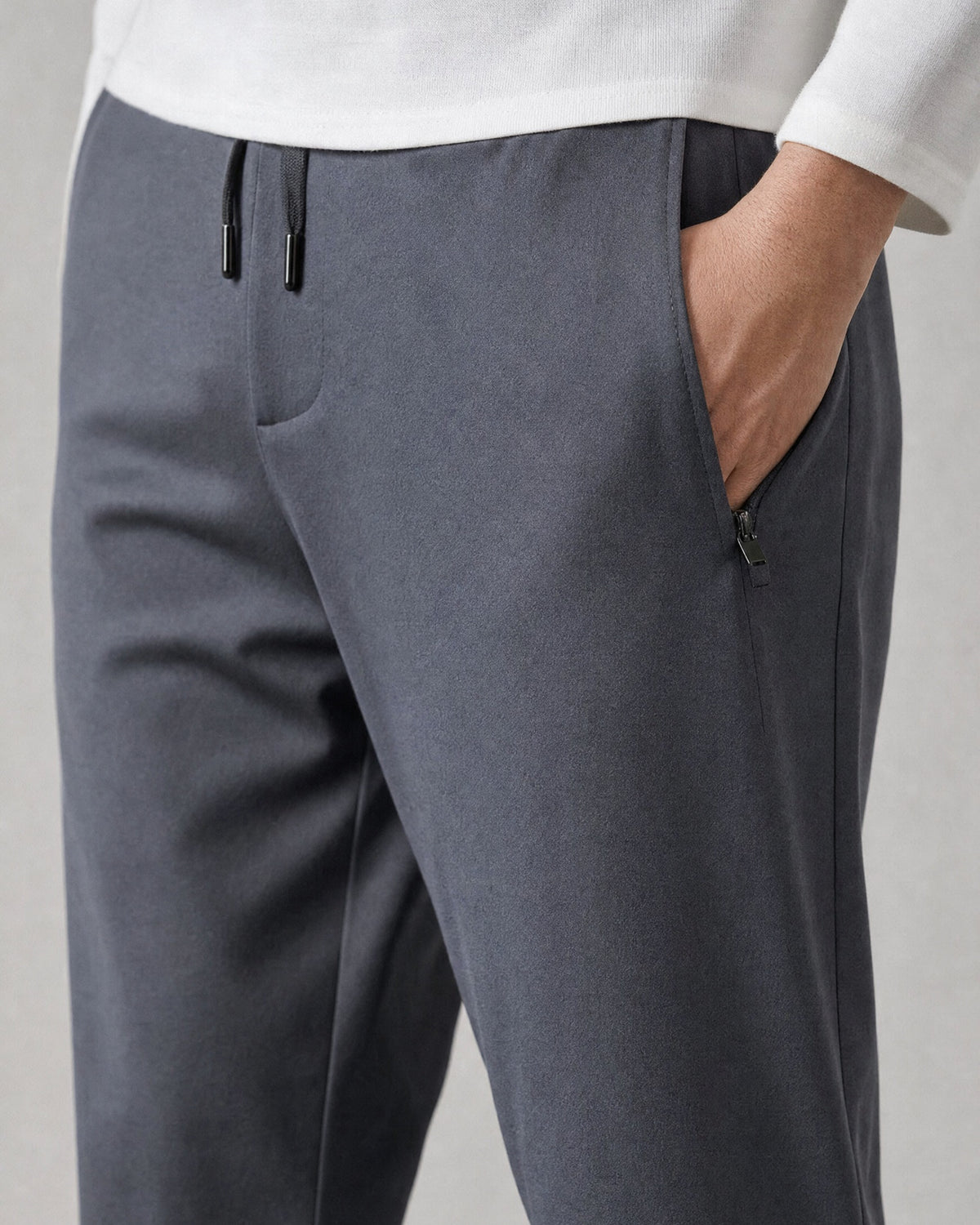 Men's Drawstring Straight Trousers detail | Belmorne