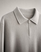 Men's Knit Polo Sweater detail | Belmorne