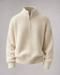 Men's Quarter-Zip Knit Sweater in Apricot | Belmorne