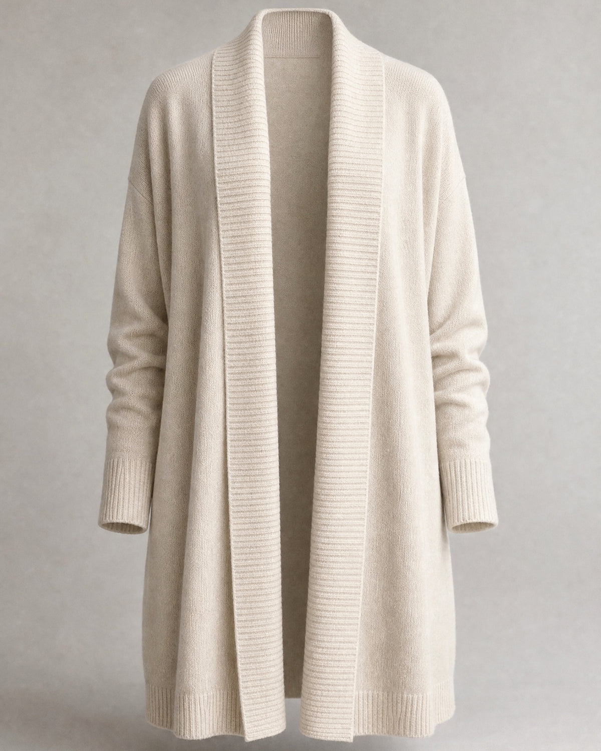 Women's Shawl-Collar Long Cardigan in Apricot | Belmorne
