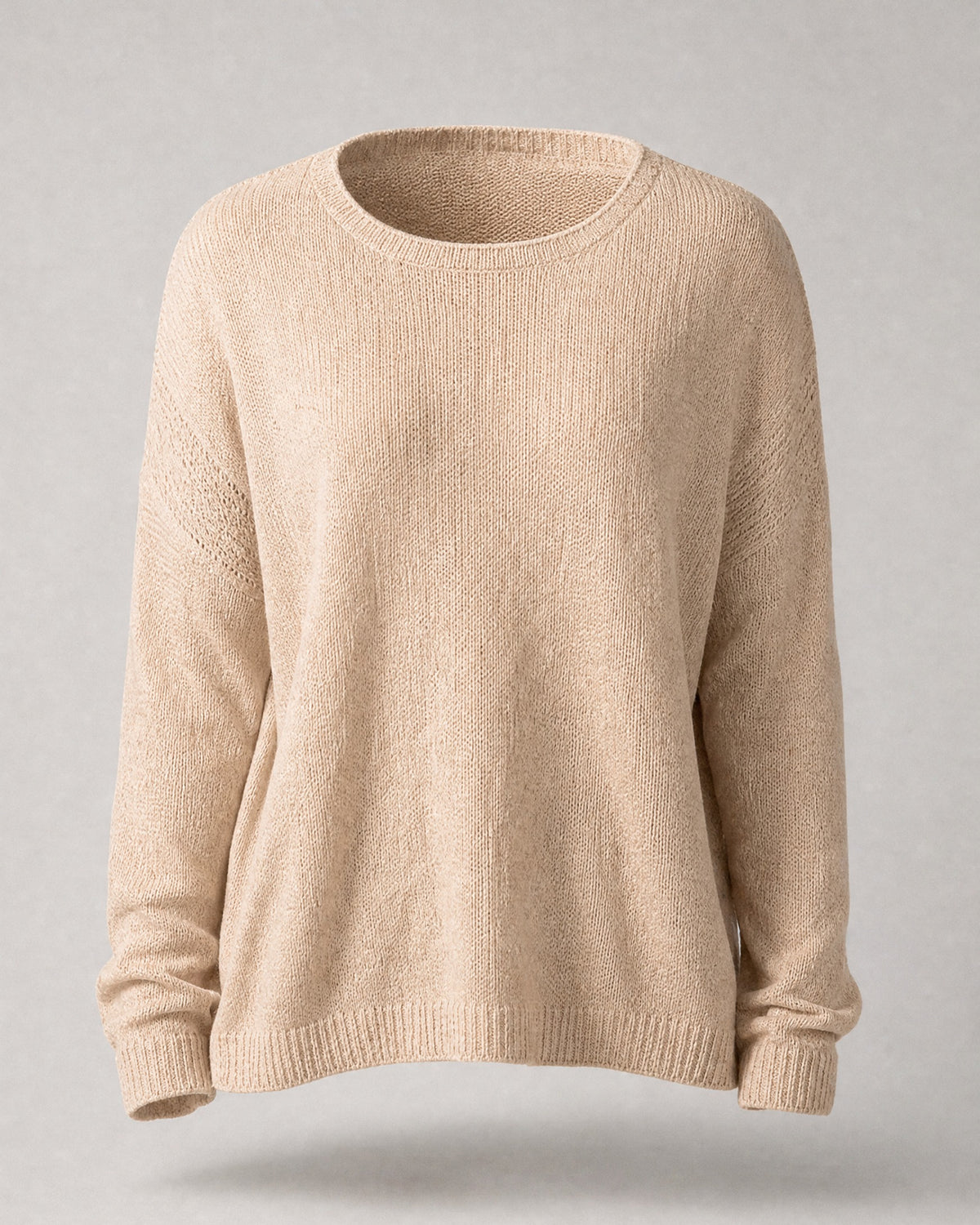 Women's Relaxed Crew-Neck Sweater in Apricot | Belmorne