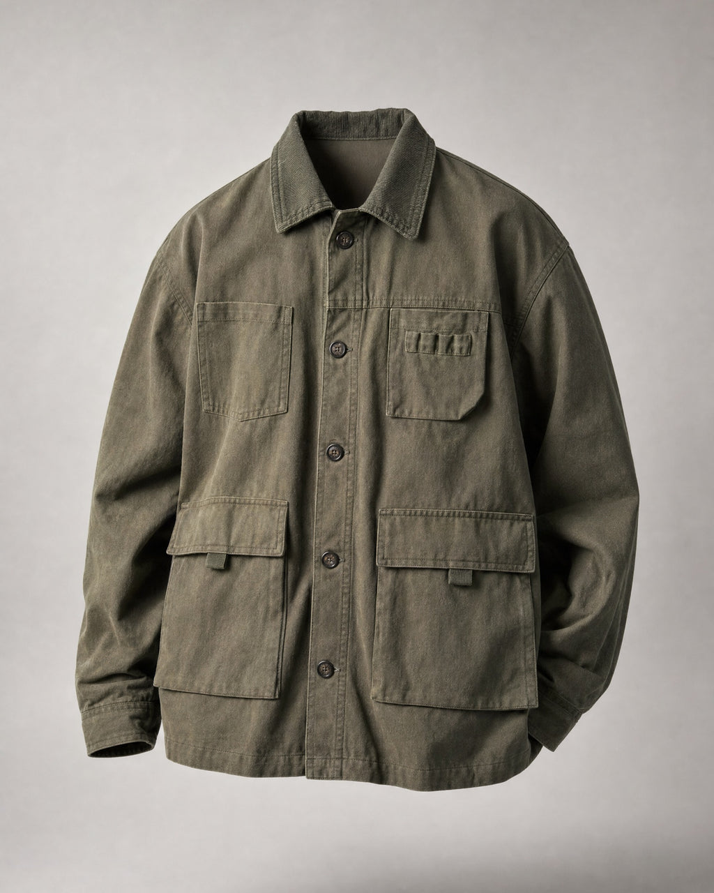 Men's Cotton Barn Jacket in Army Green | Belmorne