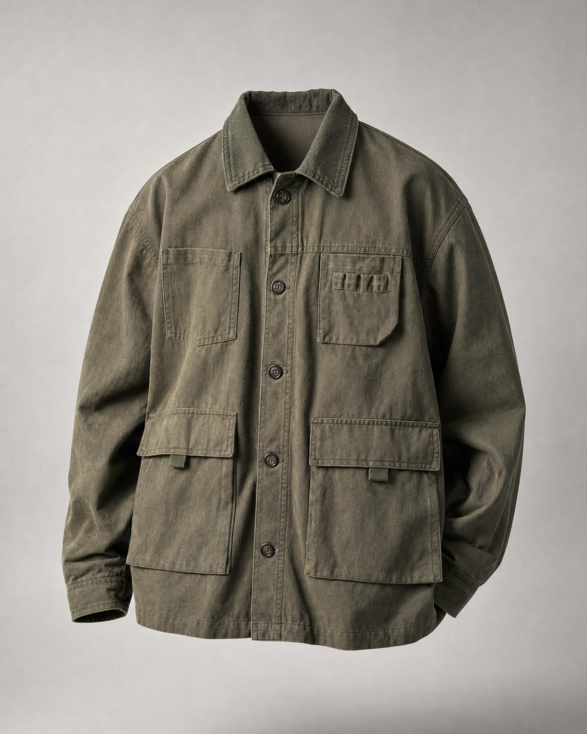 Men's Cotton Barn Jacket in Army Green | Belmorne